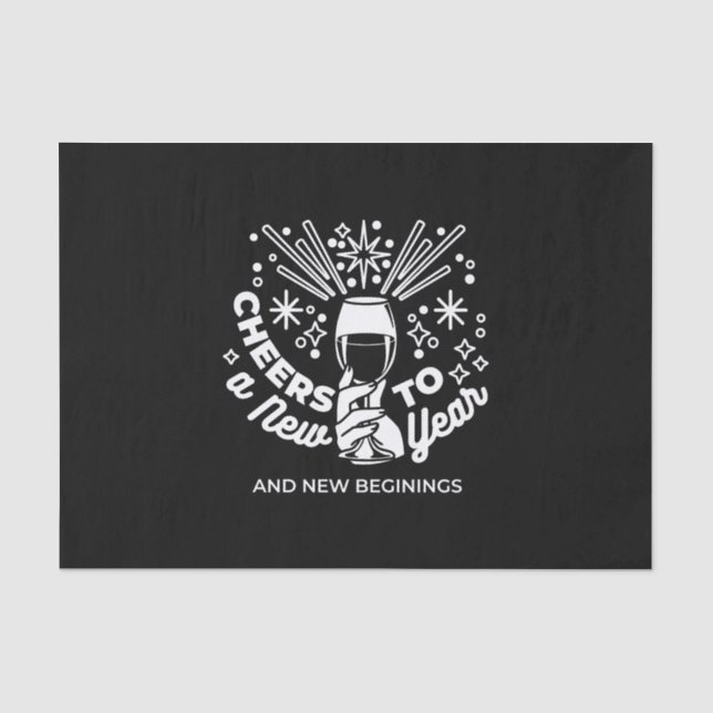 Papier Mousseline Célébrer les nouveaux débuts Vin Verre Illustratio (Recto)