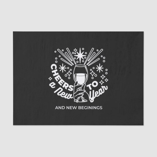Papier Mousseline Célébrer les nouveaux débuts Vin Verre Illustratio (Recto)
