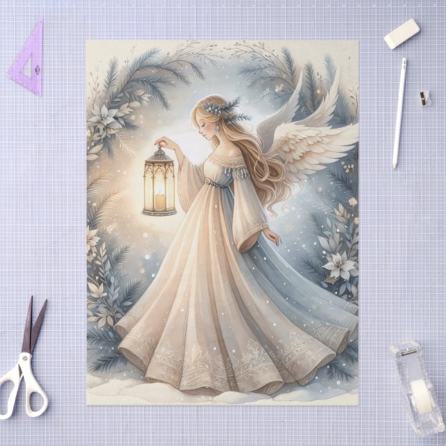 Papier Mousseline Celestial Winter Angel Lantern of Peace (Artisanat)