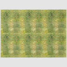 Celtic Irish Green et Gold Ornate Motif 1