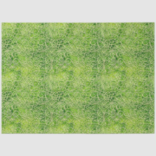 Papier Mousseline Celtic Irish Green et Gold Ornate Motif 3