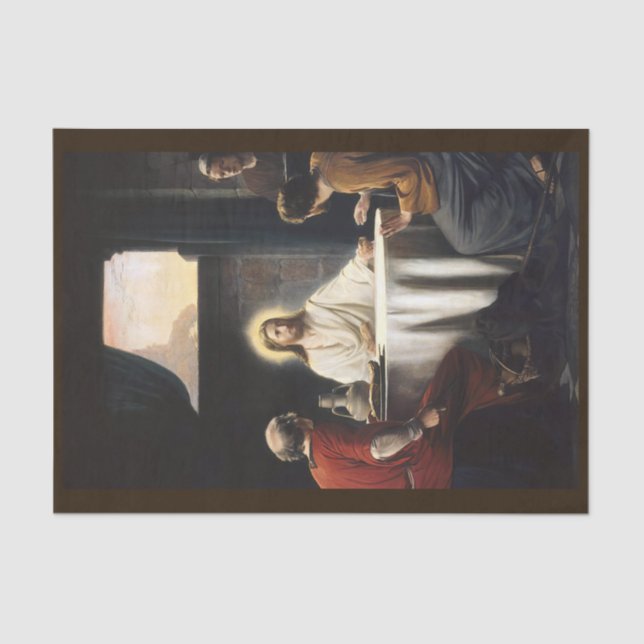 Papier Mousseline Cène à Emmaüs par Carl Bloch (Recto)