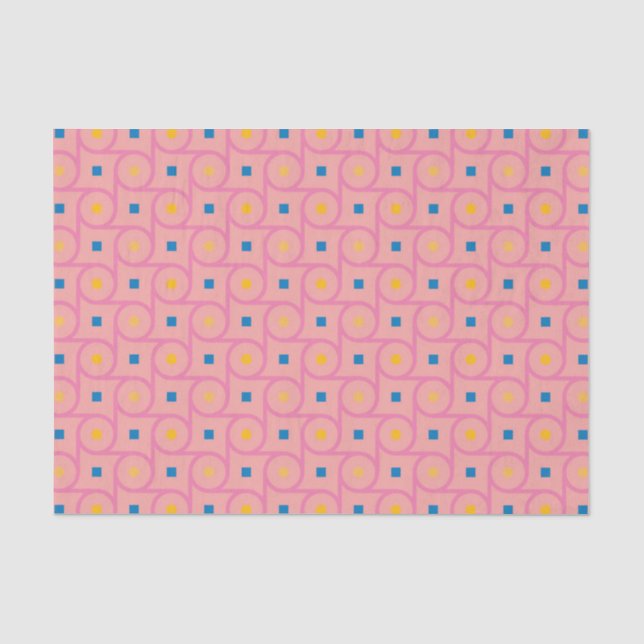 Papier Mousseline Cercle de verrouillage rose moderne du milieu du s (Recto)