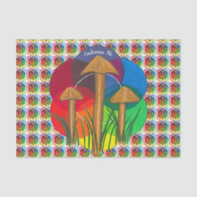 Papier Mousseline Cercle des champignons - Peinture acrylique (Recto)