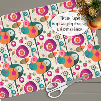 Papier Mousseline Cercles amusants et colorés Papier Tissu