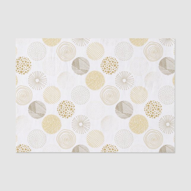 Papier Mousseline Cercles de doodle moderne motif (Recto)
