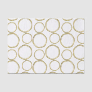 Papier Mousseline Cercles d'or sur blanc moderne tendance