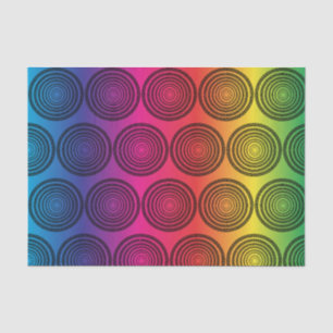 Papier Mousseline Cercles noirs tendance sur Rainbow Arrière - plan 