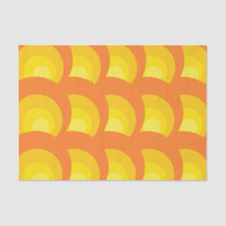 Papier Mousseline Cercles orangés rétro