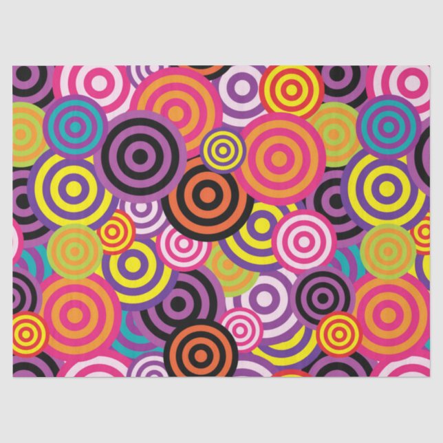 Papier Mousseline cercles psychédéliques papier de tissu (Recto)