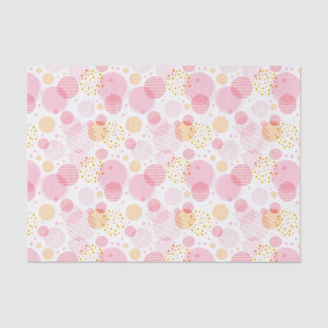 Papier Mousseline Cercles Tissus De Papier Rose (Recto)