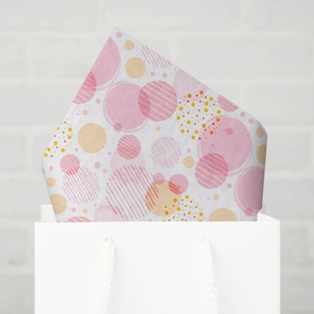 Papier Mousseline Cercles Tissus De Papier Rose (Sac cadeau)