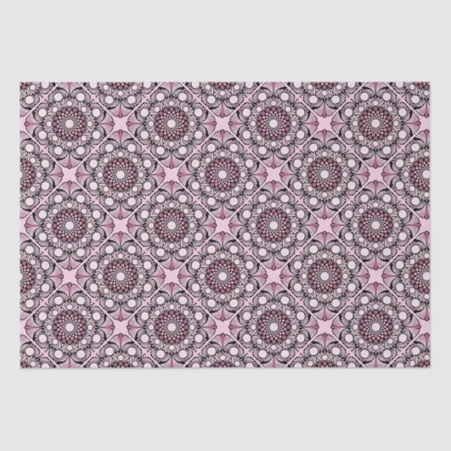 Papier Mousseline Cerise Blossom Dusky Rose Dot Mandala Diamond Carr (Recto)
