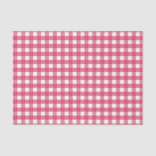 Papier Mousseline Cerise en vichy (Recto)