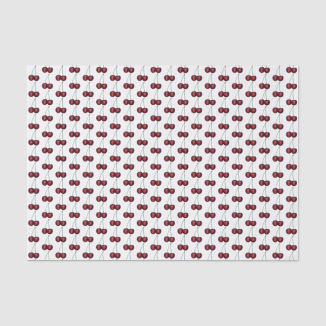 Papier Mousseline Cerises Rouge mûr Cerise Fruit d'été Imprimer (Recto)