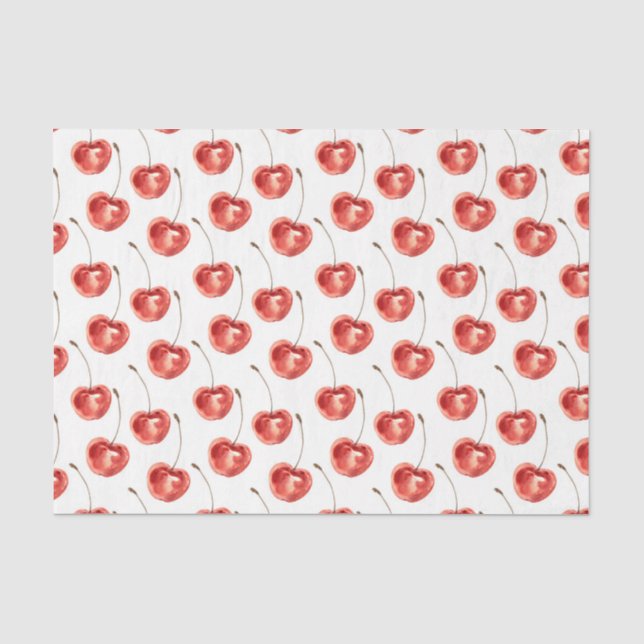 Papier Mousseline Cerises rouges (Design 18 Red Series) (Recto)