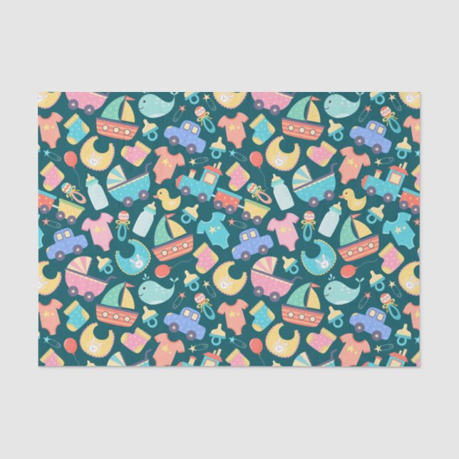 Papier Mousseline C'est un Baby shower coloré sombre (Recto)
