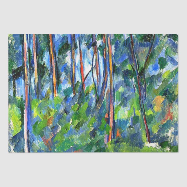 Papier Mousseline Cézanne - Dans les Bois, célèbre peinture (Recto)
