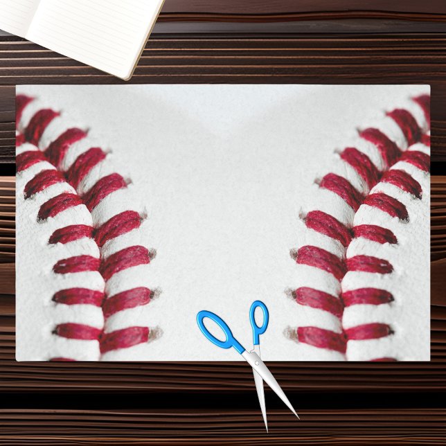 Papier Mousseline Chaînes de dentelle rouge de baseball blanc (Créateur téléchargé)