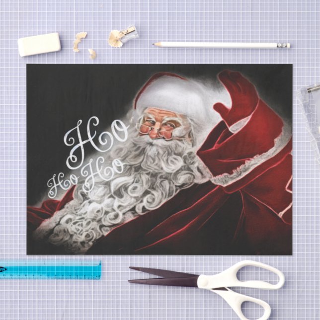 Papier Mousseline Chalk Drake Père Noël Ho Ho Ho Noël (Artisanat)