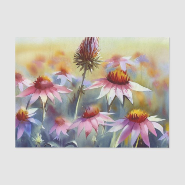 Papier Mousseline Champ d'aquarelle Fleurs-Confleur (A) (Recto)