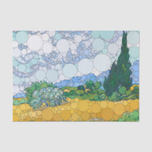 Papier Mousseline Champ de blé avec Cyprès, après Vincent van Gogh