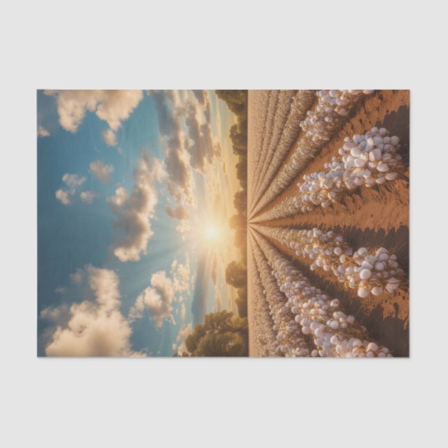 Papier Mousseline Champ de coton Papier de découpage éclairé (Recto)