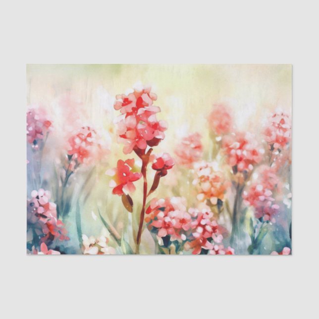 Papier Mousseline Champ de fleurs-Waxflower (A) Aquarelle (Recto)