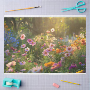 Papier Mousseline Champ de la découpage des fleurs de printemps