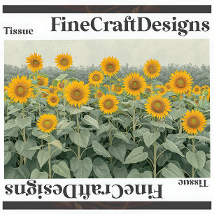 Papier Mousseline Champ de Tournesols Script Découpage Droite 153