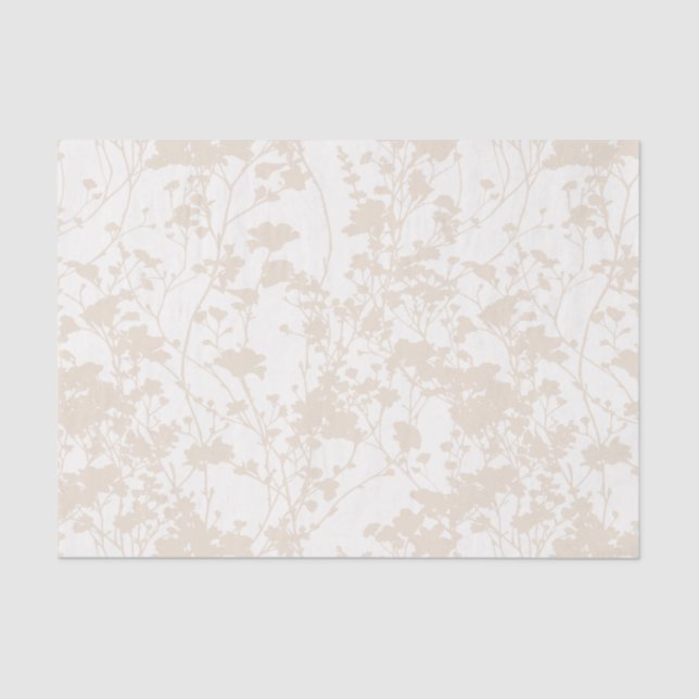 Papier Mousseline Champ floral (ivoire - Champagne) (Recto)