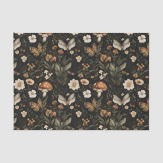 Papier Mousseline Champignon d'automne et fleurs Découpage d'automne