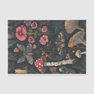 Papier Mousseline Champignons et fleurs d'automne Découpage d'automn