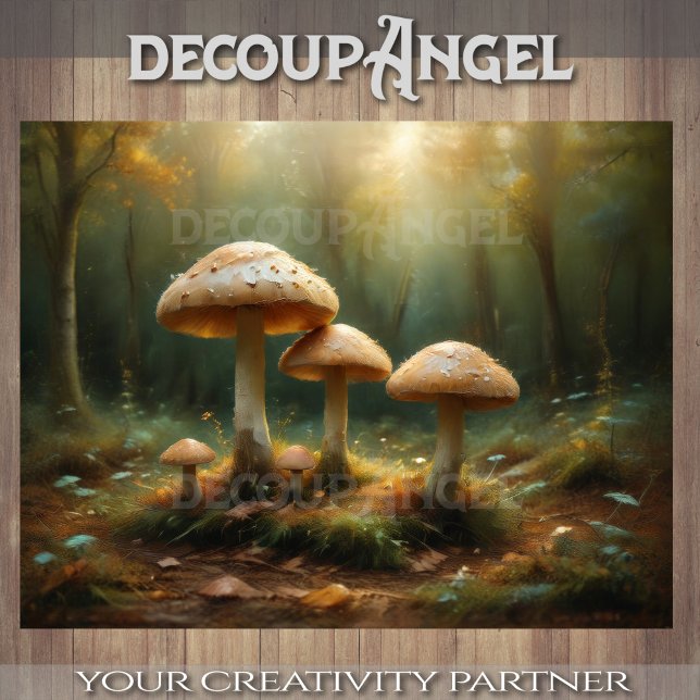 Papier Mousseline Champignons forestiers enchantés #1 Découpage (Créateur téléchargé)