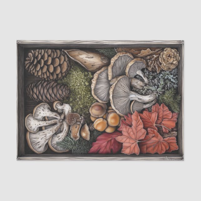 Papier Mousseline Champignons Goblincore Witchy Nature Découpage Tis (Recto)