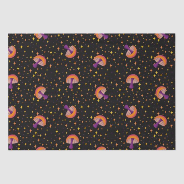 Papier Mousseline Champignons magiques d'automne_noir (Recto)