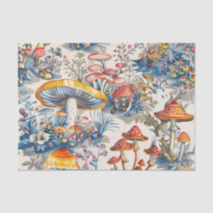 Papier Mousseline Champignons mystiques en Toile De Jouy