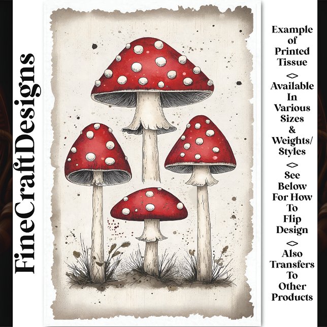 Papier Mousseline Champignons poilus de pois blanc AW7 Découpage (Créateur téléchargé)
