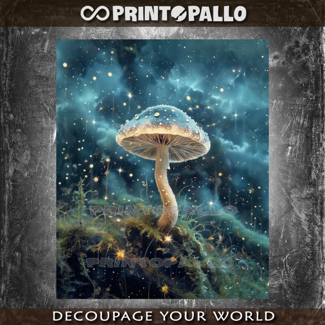 Papier Mousseline Champignons spatiaux dans un champ d'étoile galaxi (Créateur téléchargé)