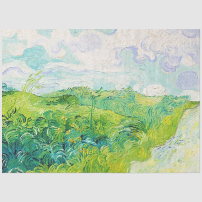 Papier Mousseline Champs de blé vert, Van Gogh (Recto)