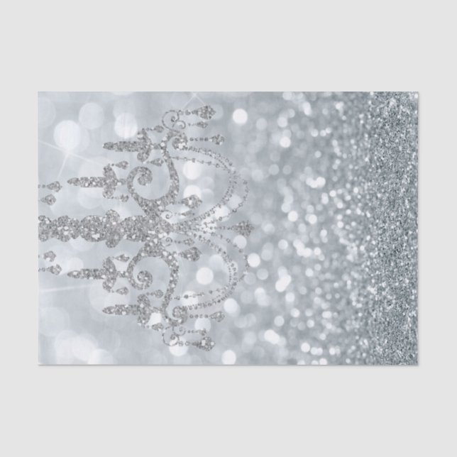 Papier Mousseline Chandelier blanc Parties scintillant en argent Bok (Recto)