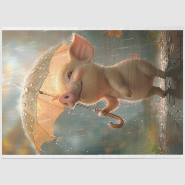 Papier Mousseline Chant de cochon dans la page de découpage de pluie (Recto)