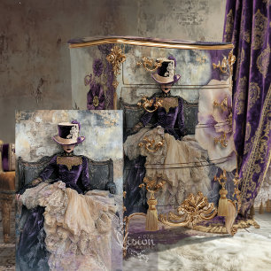 Papier Mousseline Chapeau haut de forme Eclectic Elegance Lady, lila