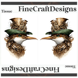Papier Mousseline Chapeau Mignon Oiseau Steampunk Engrenages Rouages