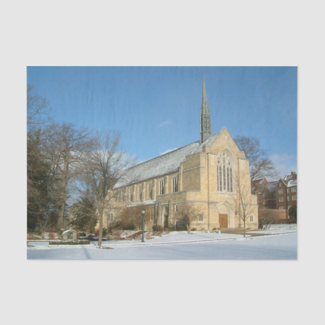 Papier Mousseline Chapelle Harbison en hiver au Grove City College (Recto)