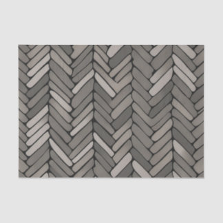 Papier Mousseline Charbon et Gris Herringbone Elegant Géométrique
