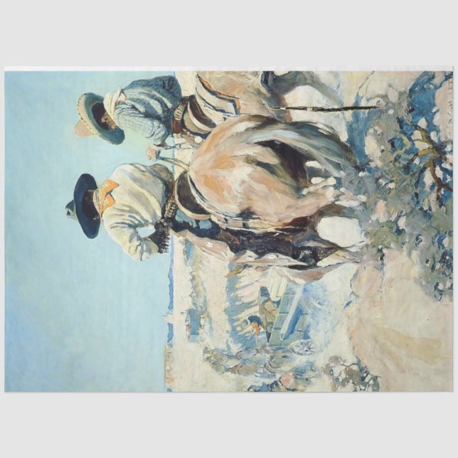 Papier Mousseline Chariot de ravitaillement Western Art par NC Wyeth (Recto)