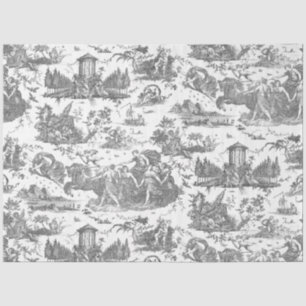 Papier Mousseline Chariot français vintage de Dawn Toile de Jouy-Gre