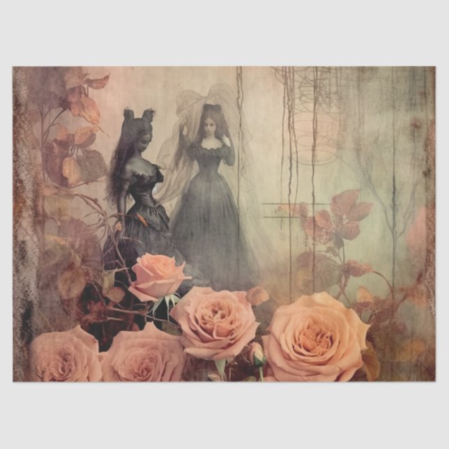 Papier Mousseline Chariot Halloween vintage (10) (Recto)