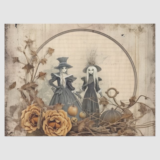 Papier Mousseline Chariot Halloween vintage (12) (Recto)